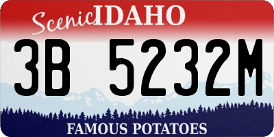ID license plate 3B5232M
