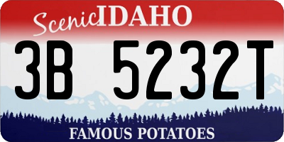 ID license plate 3B5232T