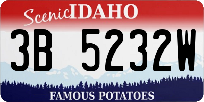 ID license plate 3B5232W