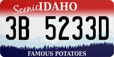 ID license plate 3B5233D