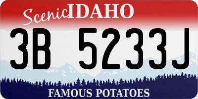 ID license plate 3B5233J
