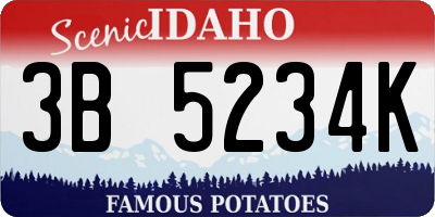 ID license plate 3B5234K
