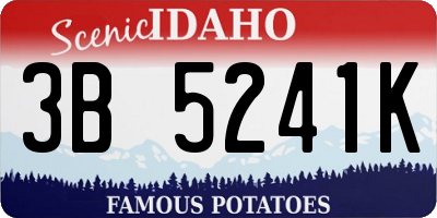 ID license plate 3B5241K
