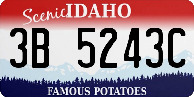 ID license plate 3B5243C