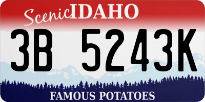 ID license plate 3B5243K