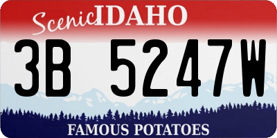 ID license plate 3B5247W