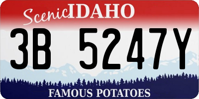 ID license plate 3B5247Y