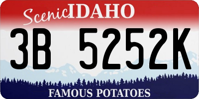 ID license plate 3B5252K