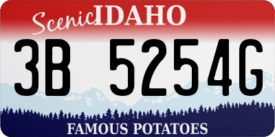 ID license plate 3B5254G