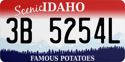 ID license plate 3B5254L
