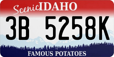 ID license plate 3B5258K