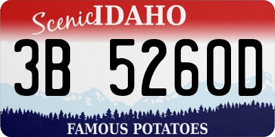 ID license plate 3B5260D