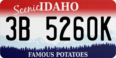 ID license plate 3B5260K