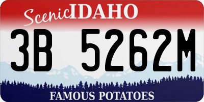 ID license plate 3B5262M