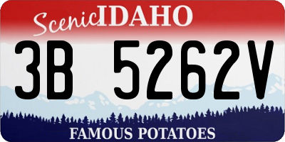 ID license plate 3B5262V