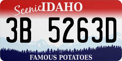 ID license plate 3B5263D