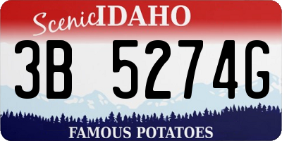ID license plate 3B5274G