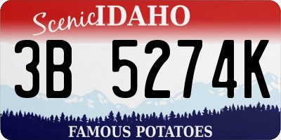ID license plate 3B5274K