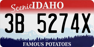 ID license plate 3B5274X