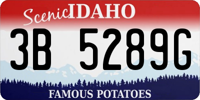ID license plate 3B5289G