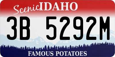 ID license plate 3B5292M