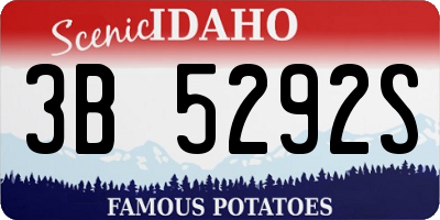 ID license plate 3B5292S