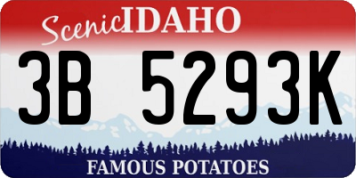ID license plate 3B5293K