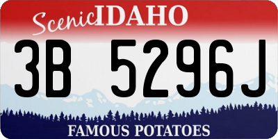 ID license plate 3B5296J