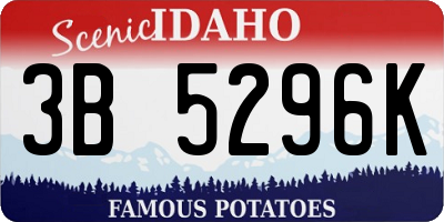 ID license plate 3B5296K