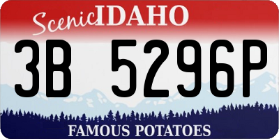 ID license plate 3B5296P