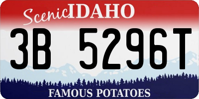 ID license plate 3B5296T