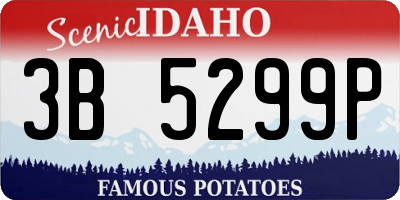 ID license plate 3B5299P