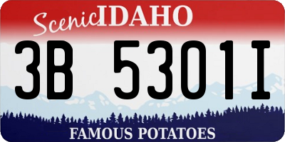ID license plate 3B5301I
