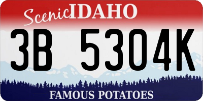 ID license plate 3B5304K