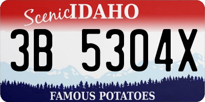 ID license plate 3B5304X
