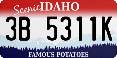 ID license plate 3B5311K