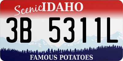 ID license plate 3B5311L
