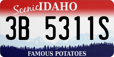 ID license plate 3B5311S