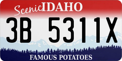 ID license plate 3B5311X