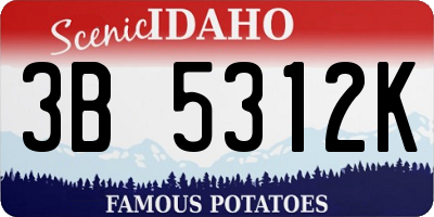 ID license plate 3B5312K