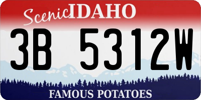 ID license plate 3B5312W