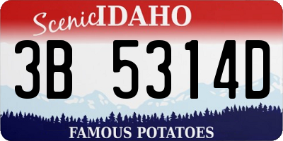 ID license plate 3B5314D