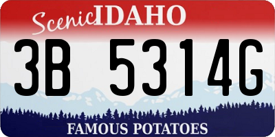ID license plate 3B5314G