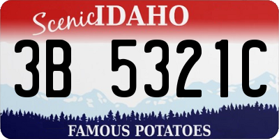 ID license plate 3B5321C