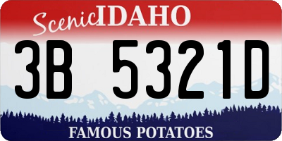 ID license plate 3B5321D