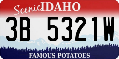ID license plate 3B5321W