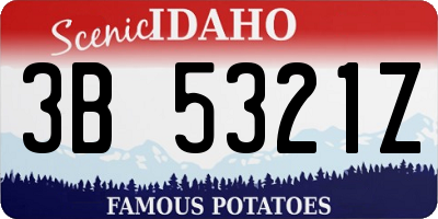 ID license plate 3B5321Z