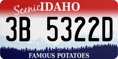 ID license plate 3B5322D