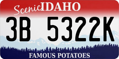 ID license plate 3B5322K