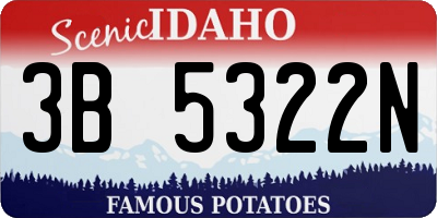 ID license plate 3B5322N